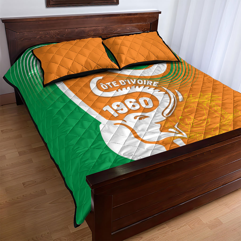 Ivory Coast 1960 Quilt Bed Set Happy Independence Day