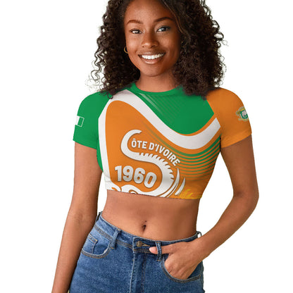 Personalized Ivory Coast 1960 Raglan Cropped T shirt Happy Independence Day