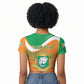 Personalized Ivory Coast 1960 Raglan Cropped T shirt Happy Independence Day