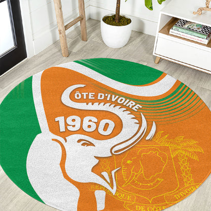 Ivory Coast 1960 Round Carpet Happy Independence Day