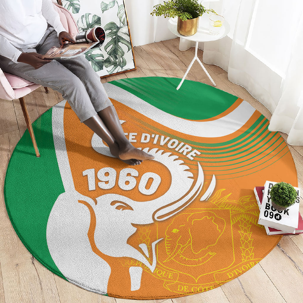 Ivory Coast 1960 Round Carpet Happy Independence Day