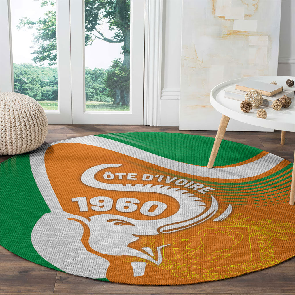 Ivory Coast 1960 Round Carpet Happy Independence Day