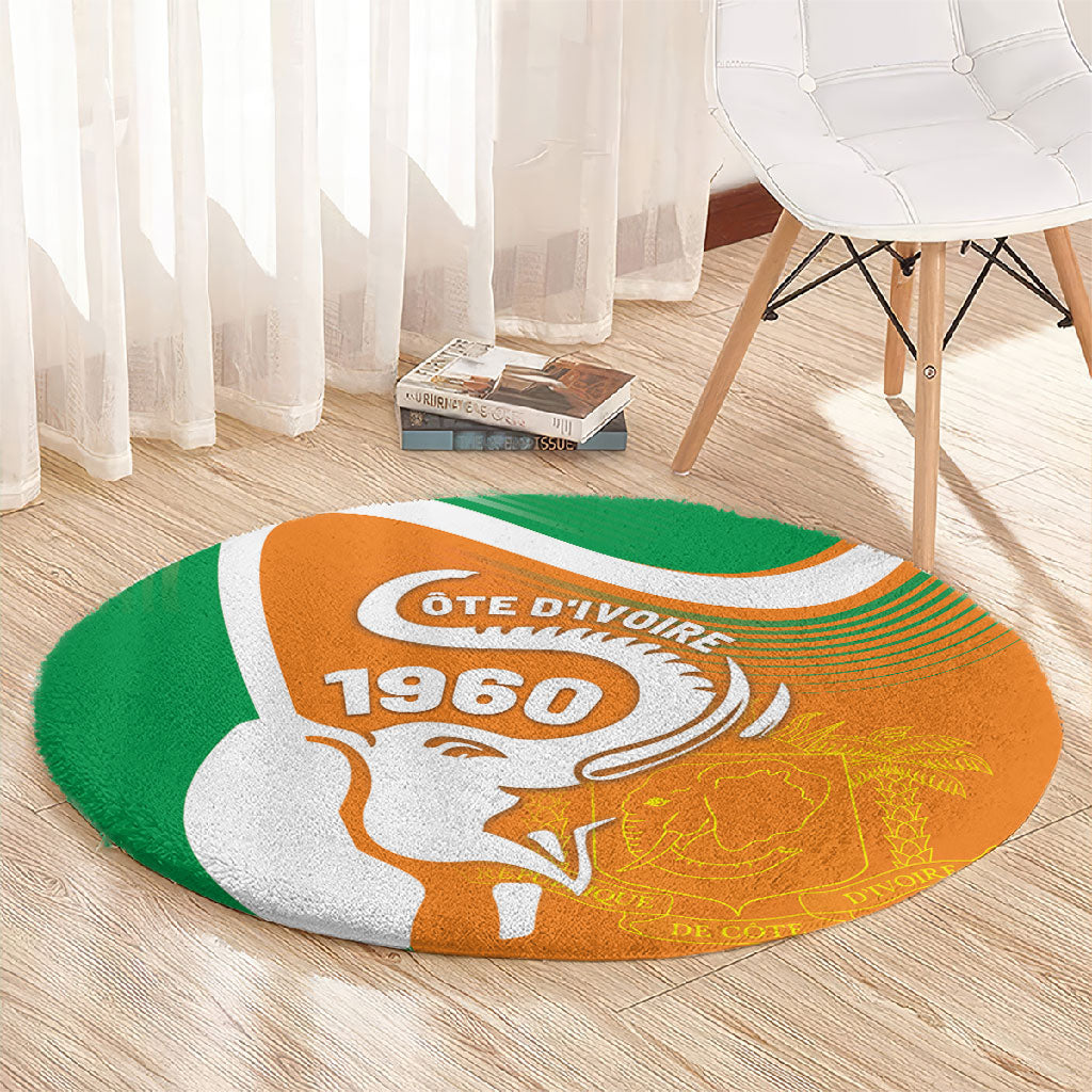 Ivory Coast 1960 Round Carpet Happy Independence Day