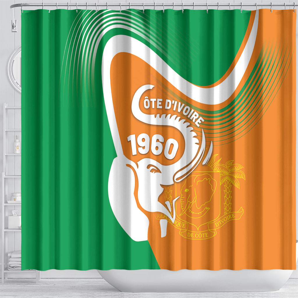Ivory Coast 1960 Shower Curtain Happy Independence Day