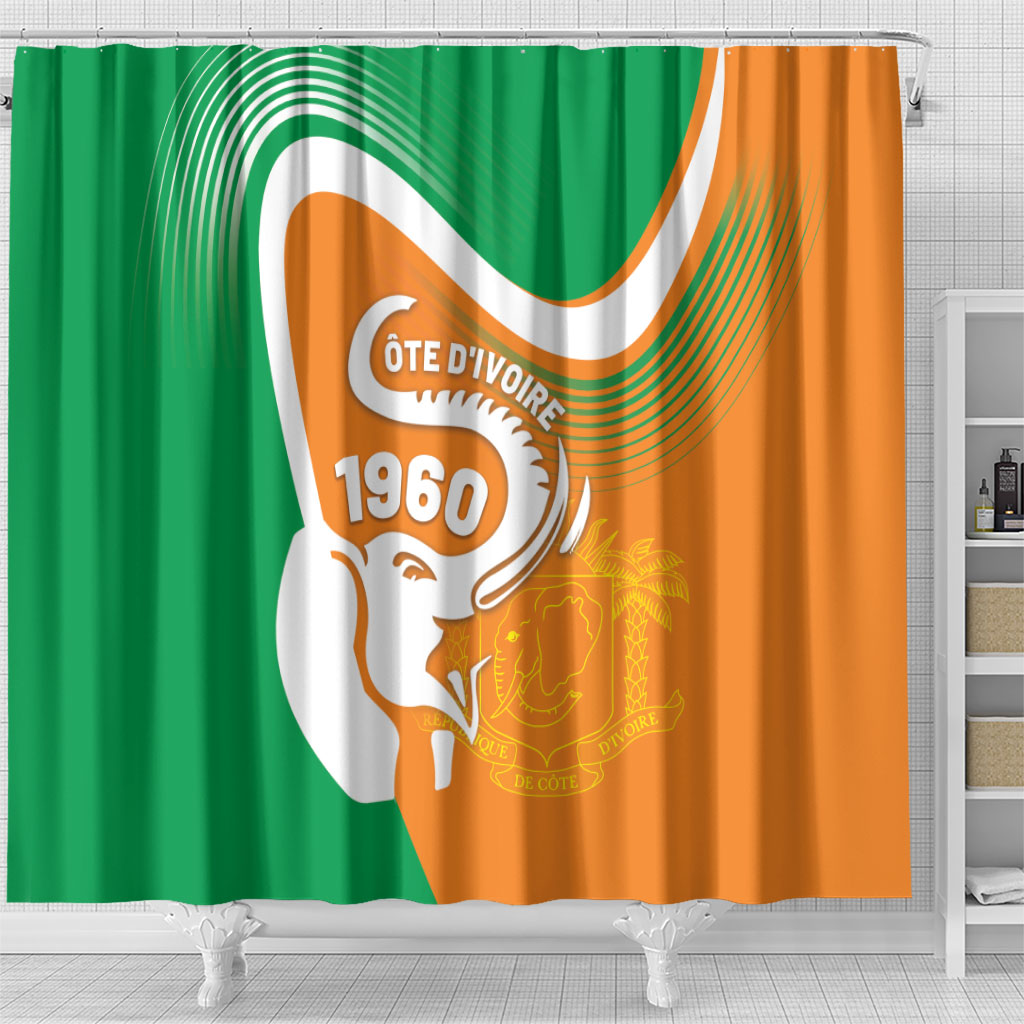 Ivory Coast 1960 Shower Curtain Happy Independence Day