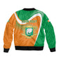 Personalized Ivory Coast 1960 Sleeve Zip Bomber Jacket Happy Independence Day