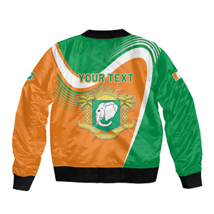 Personalized Ivory Coast 1960 Sleeve Zip Bomber Jacket Happy Independence Day