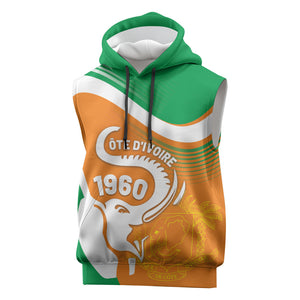 Personalized Ivory Coast 1960 Sleeveless Hoodie Happy Independence Day
