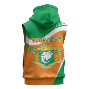 Personalized Ivory Coast 1960 Sleeveless Zip Hoodie Happy Independence Day
