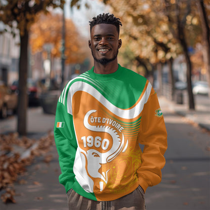 Personalized Ivory Coast 1960 Sweatshirt Happy Independence Day