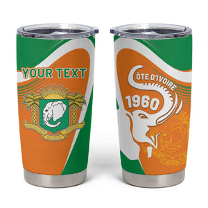 Personalized Ivory Coast 1960 Tumbler Cup Happy Independence Day
