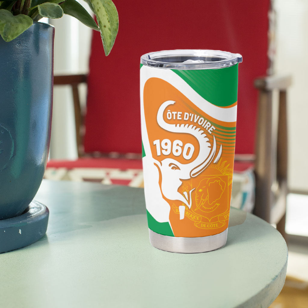 Personalized Ivory Coast 1960 Tumbler Cup Happy Independence Day
