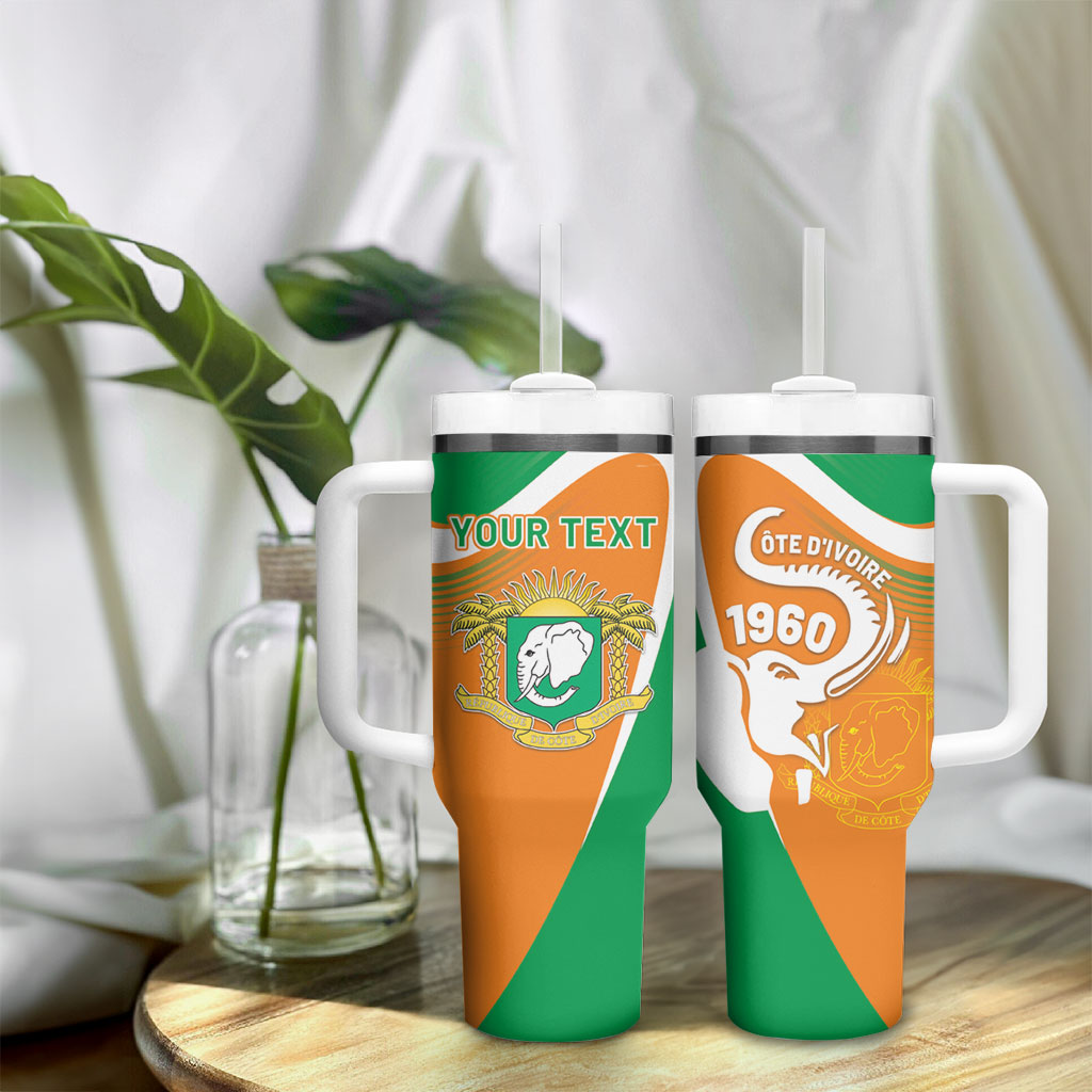 Personalized Ivory Coast 1960 Tumbler With Handle Happy Independence Day