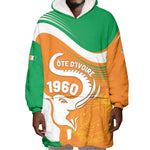 Personalized Ivory Coast 1960 Wearable Blanket Hoodie Happy Independence Day
