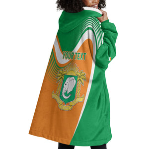 Personalized Ivory Coast 1960 Wearable Blanket Hoodie Happy Independence Day
