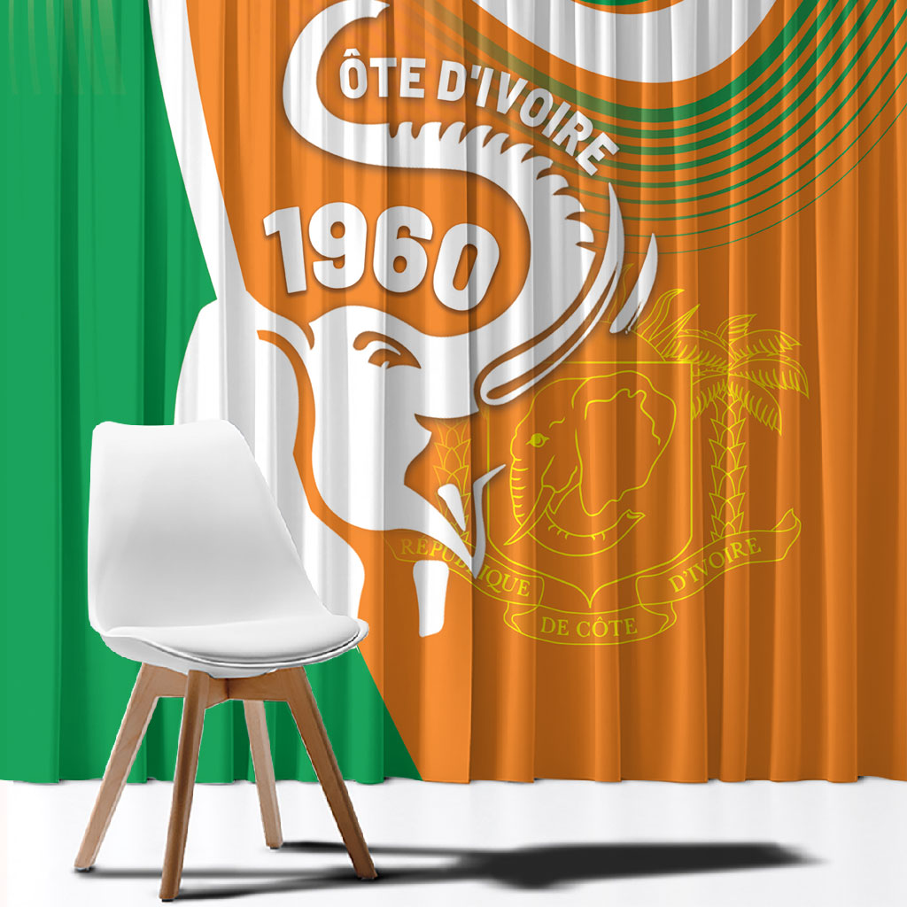 Ivory Coast 1960 Window Curtain Happy Independence Day