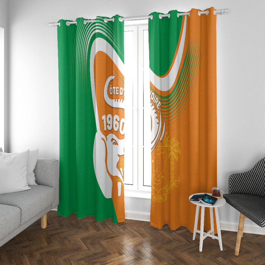 Ivory Coast 1960 Window Curtain Happy Independence Day