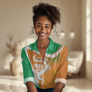 Personalized Ivory Coast 1960 Women Casual Shirt Happy Independence Day