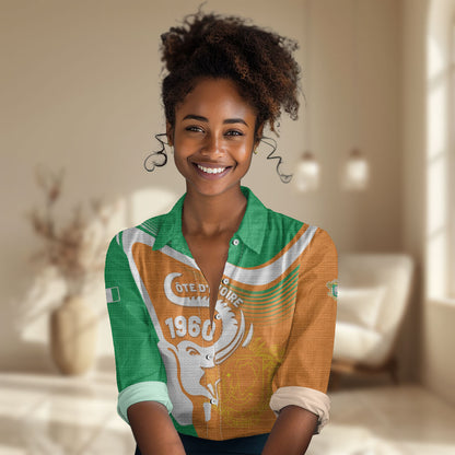 Personalized Ivory Coast 1960 Women Casual Shirt Happy Independence Day