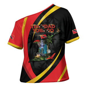 Trinidad And Tobago Independence Day Cross Shoulder Shirt Two Islands One Nation Endless Pride