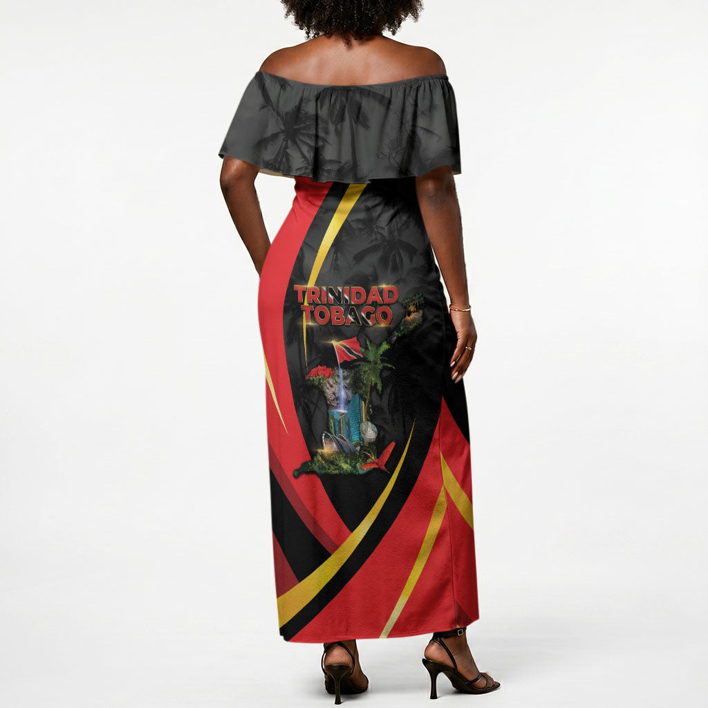 Trinidad And Tobago Independence Day Off Shoulder Maxi Dress Two Islands One Nation Endless Pride