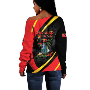 Trinidad And Tobago Independence Day Off Shoulder Sweater Two Islands One Nation Endless Pride