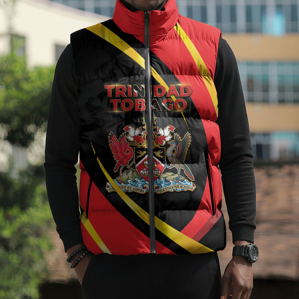 Trinidad And Tobago Independence Day Sleeveless Puffer Jacket Two Islands One Nation Endless Pride