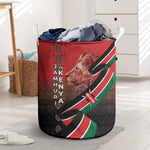 Jamhuri Ya Kenya Laundry Basket Patriotic Lion With Flag