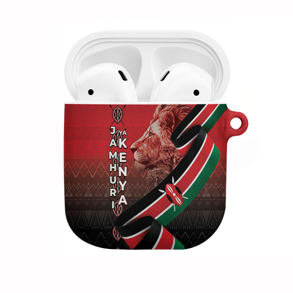 Jamhuri Ya Kenya AirPods Case Patriotic Lion With Flag