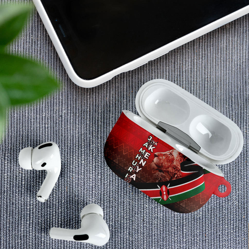 Jamhuri Ya Kenya AirPods Case Patriotic Lion With Flag
