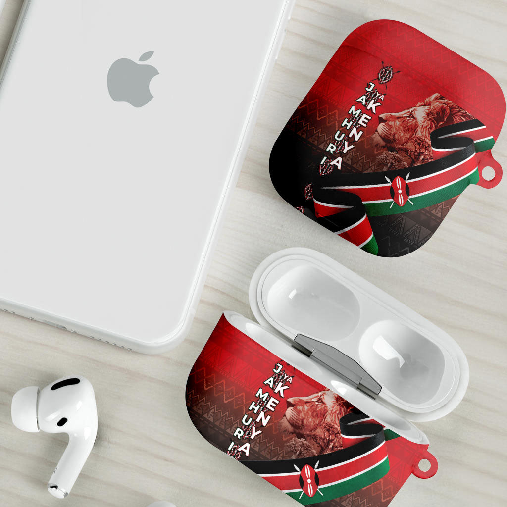 Jamhuri Ya Kenya AirPods Case Patriotic Lion With Flag