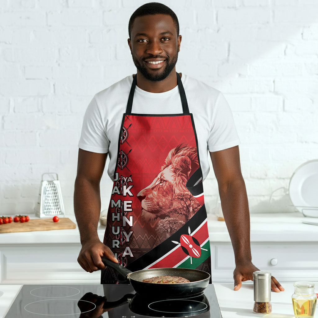 Jamhuri Ya Kenya Apron Patriotic Lion With Flag