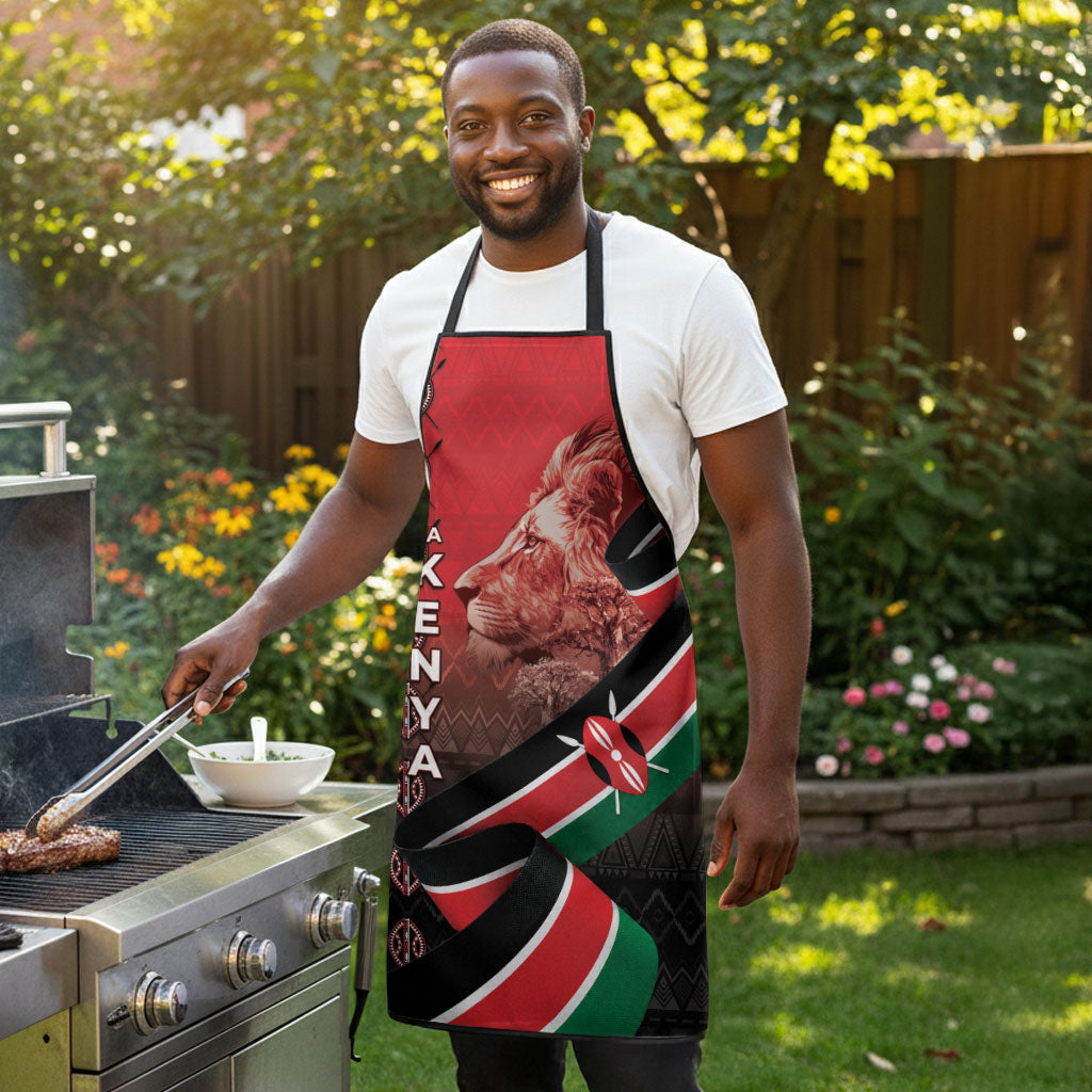 Jamhuri Ya Kenya Apron Patriotic Lion With Flag