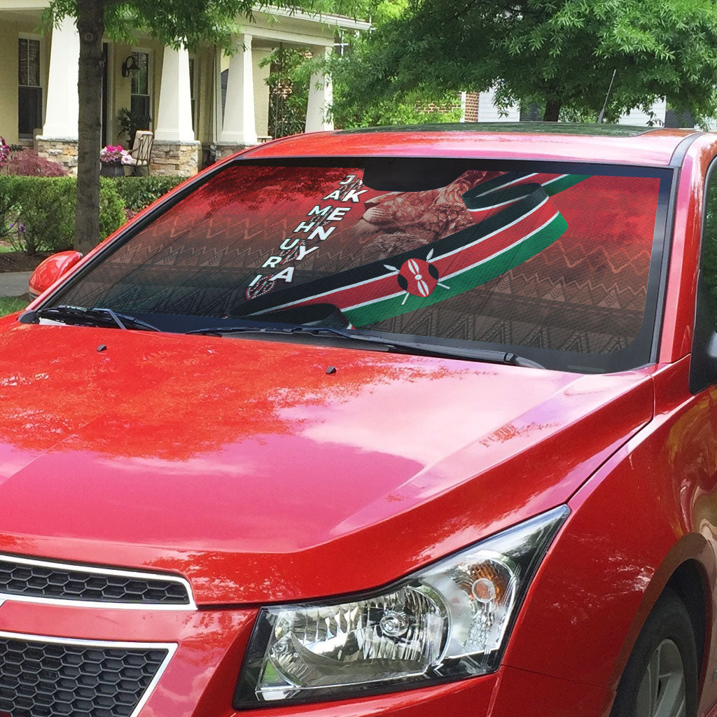 Jamhuri Ya Kenya Auto Sun Shade Patriotic Lion With Flag