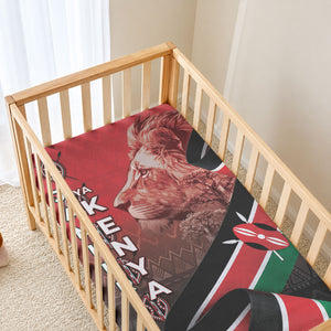 Jamhuri Ya Kenya Baby Bed Cover Patriotic Lion With Flag