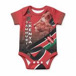 Jamhuri Ya Kenya Baby Onesie Patriotic Lion With Flag