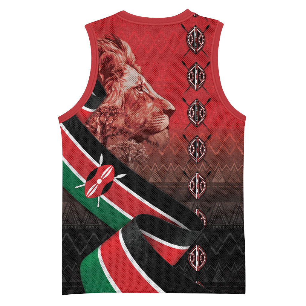 Jamhuri Ya Kenya Basketball Jersey Patriotic Lion With Flag