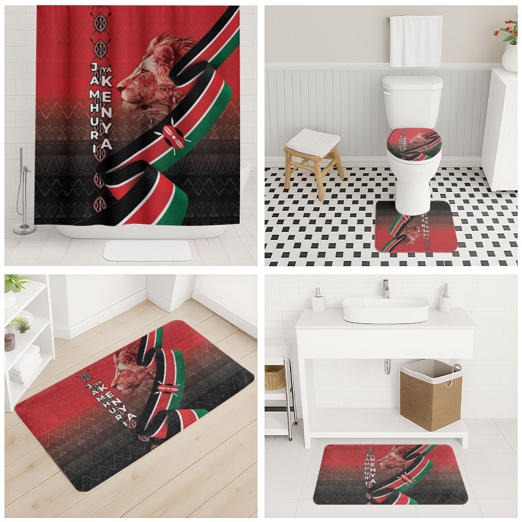 Jamhuri Ya Kenya Bathroom Set Patriotic Lion With Flag