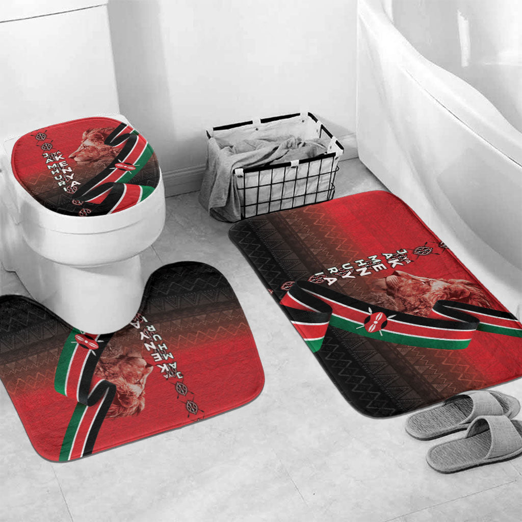 Jamhuri Ya Kenya Bathroom Set Patriotic Lion With Flag