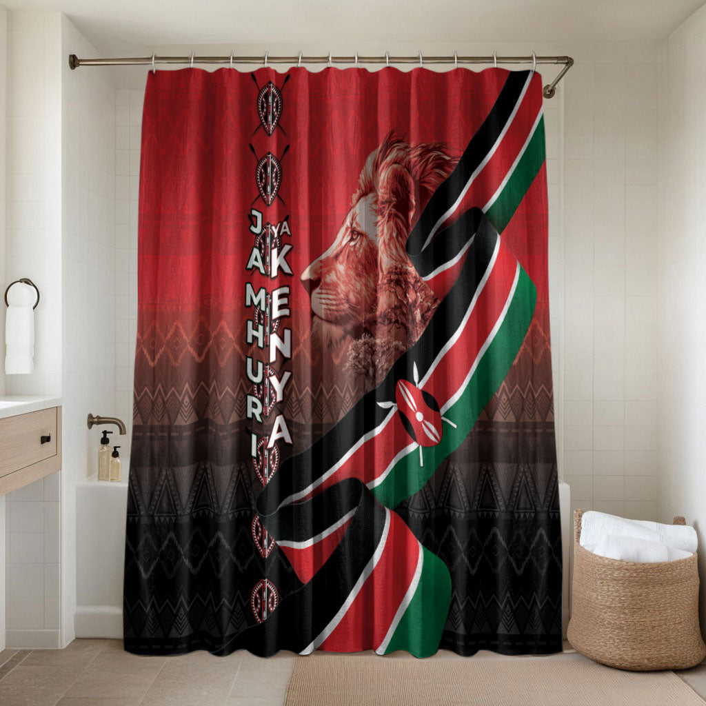 Jamhuri Ya Kenya Bathroom Set Patriotic Lion With Flag