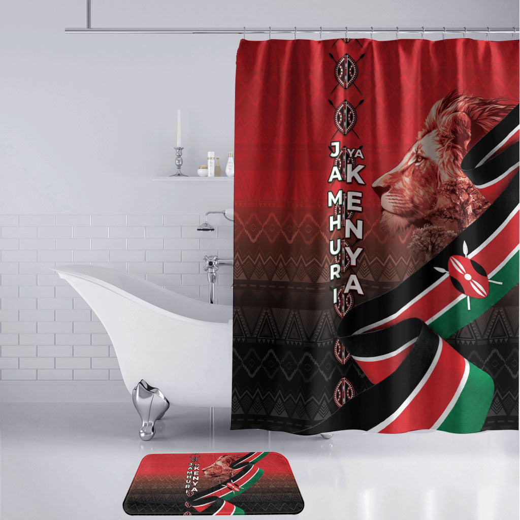 Jamhuri Ya Kenya Bathroom Set Patriotic Lion With Flag