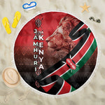 Jamhuri Ya Kenya Beach Blanket Patriotic Lion With Flag