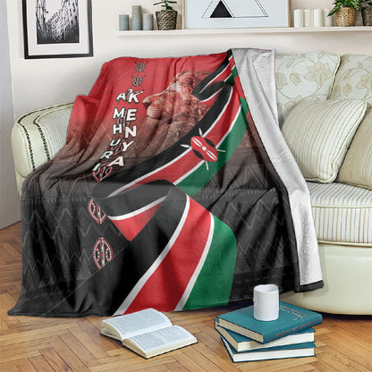 Jamhuri Ya Kenya Blanket Patriotic Lion With Flag