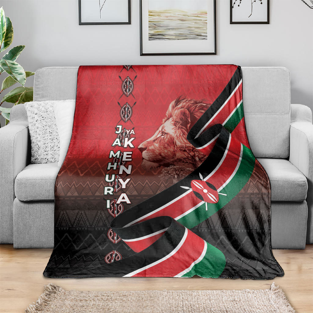 Jamhuri Ya Kenya Blanket Patriotic Lion With Flag