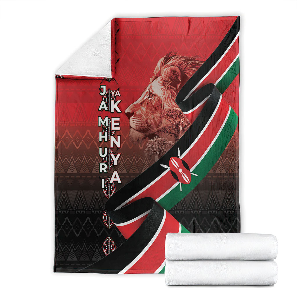 Jamhuri Ya Kenya Blanket Patriotic Lion With Flag