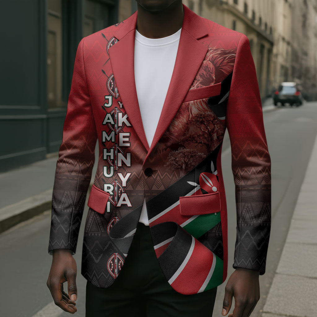 Jamhuri Ya Kenya Blazer Patriotic Lion With Flag