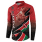 Jamhuri Ya Kenya Button Sweatshirt Patriotic Lion With Flag