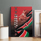 Jamhuri Ya Kenya Canvas Wall Art Patriotic Lion With Flag