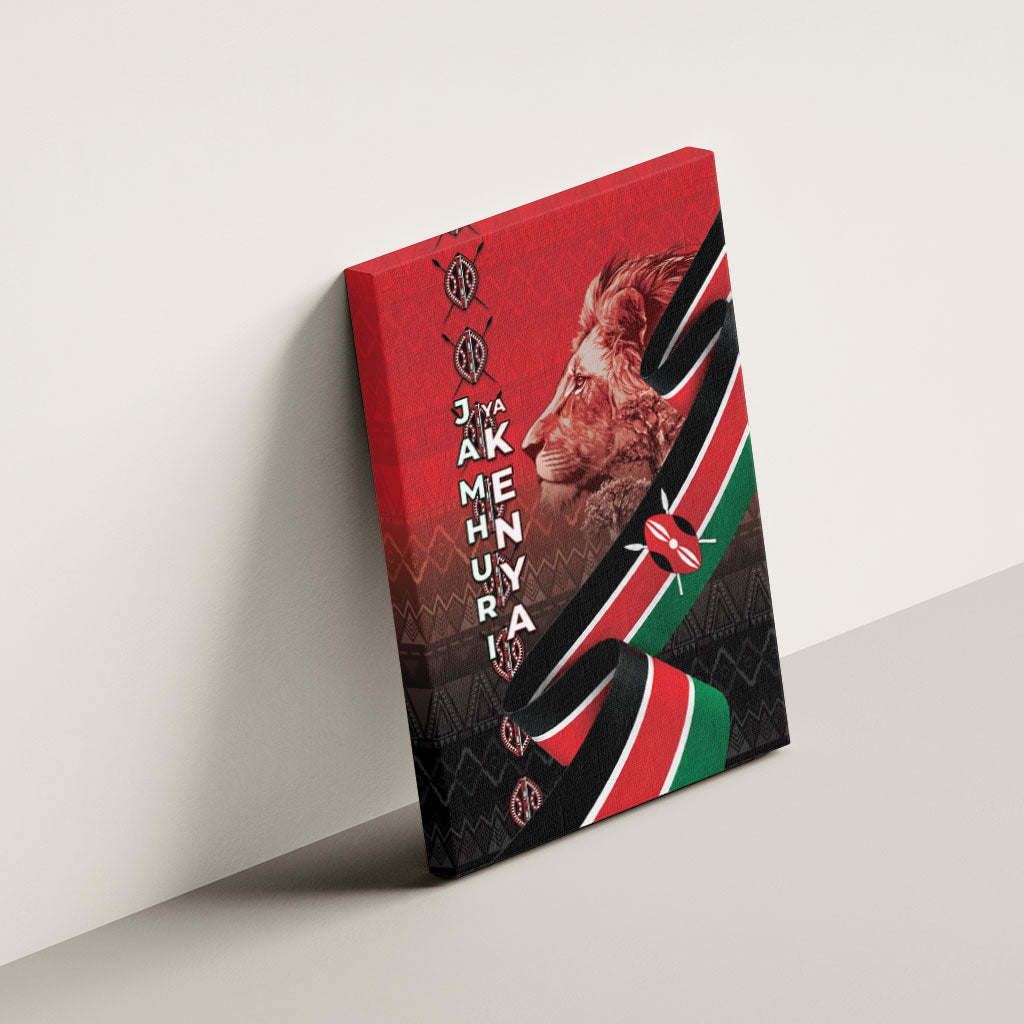 Jamhuri Ya Kenya Canvas Wall Art Patriotic Lion With Flag