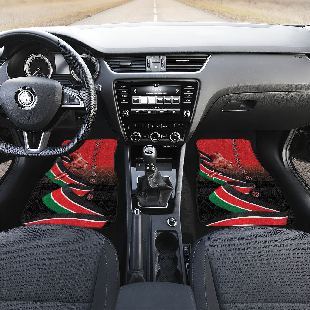 Jamhuri Ya Kenya Car Mats Patriotic Lion With Flag